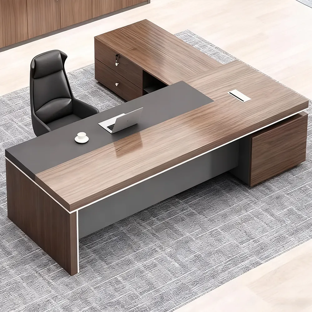 L Shaped Desk with Cabinet Storage - Maoters - image 12
