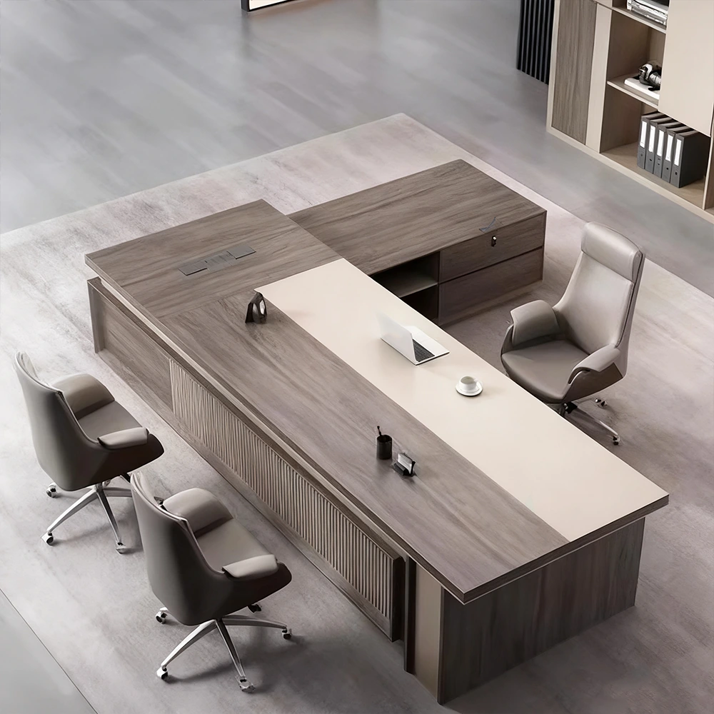 L-Shaped Executive Desk with Drawer &amp; Storage - image 16