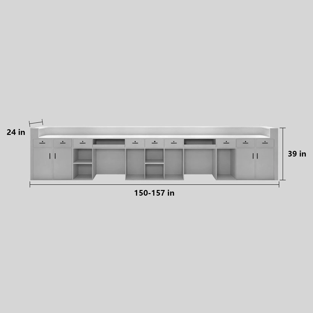 Stainless Steel Reception Desk – Modern Company Front Desk - image 11