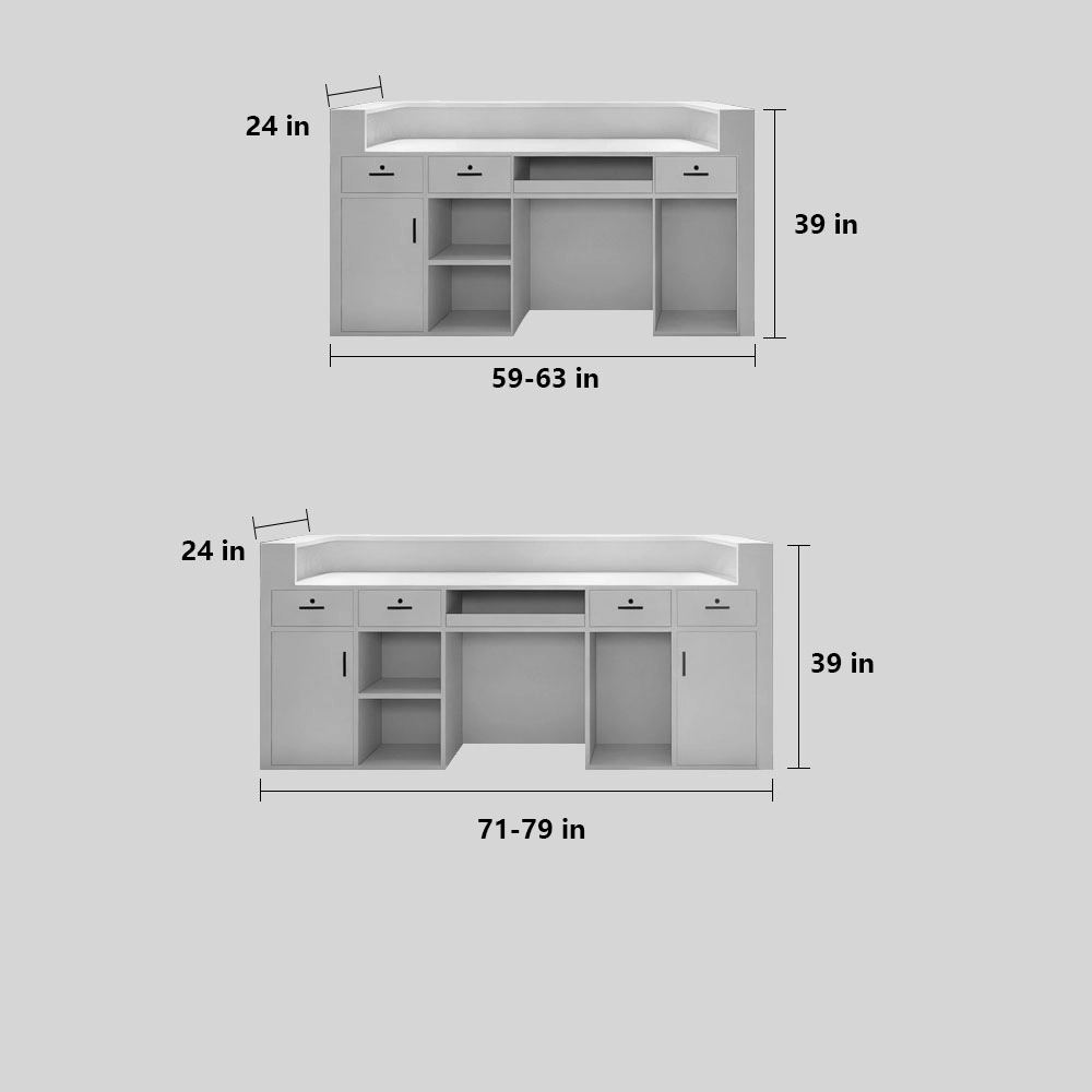Stainless Steel Reception Desk – Modern Company Front Desk - image 8