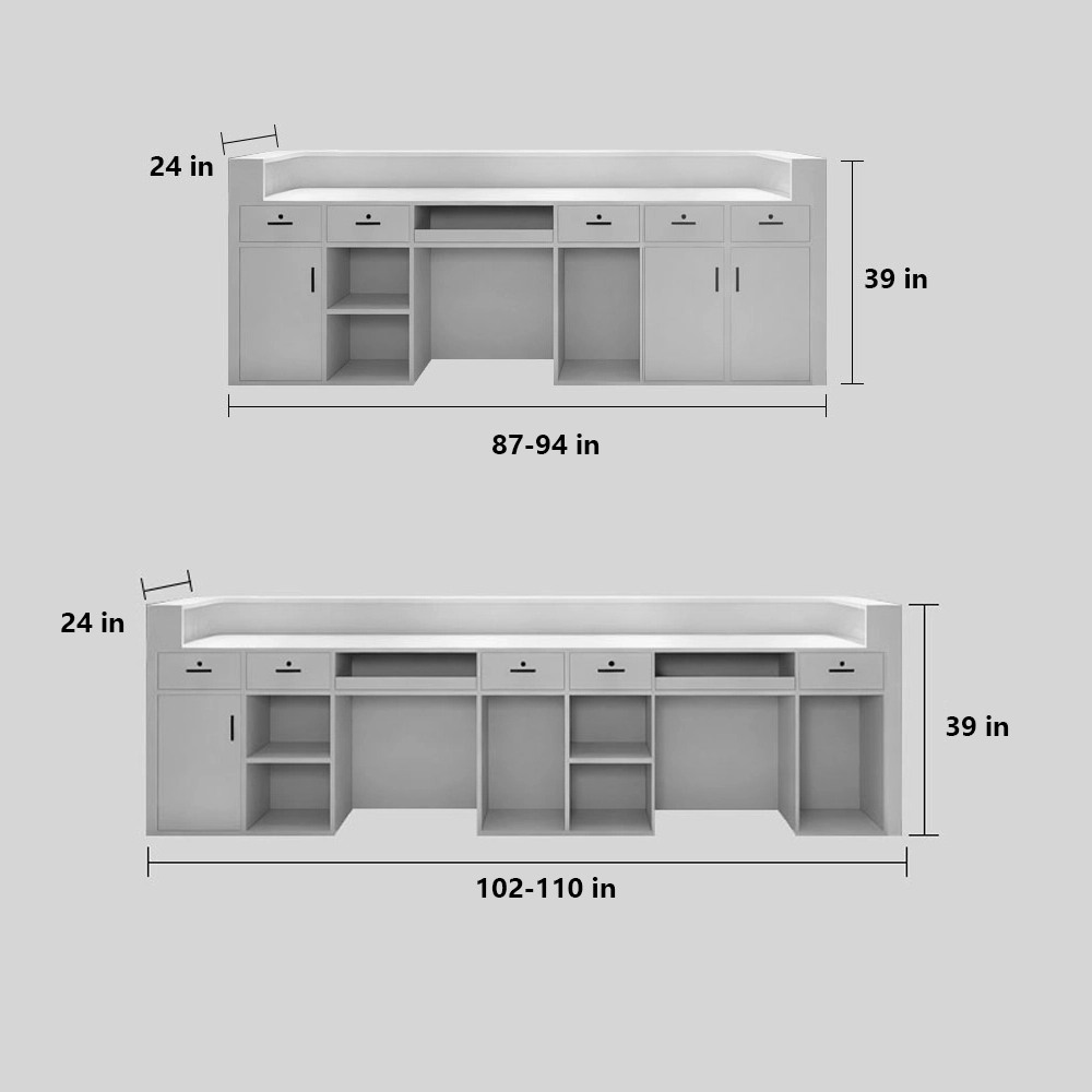 Stainless Steel Reception Desk – Modern Company Front Desk - image 9