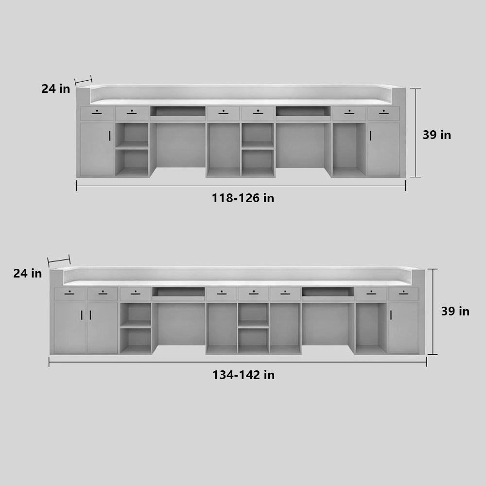Stainless Steel Reception Desk – Modern Company Front Desk - image 10