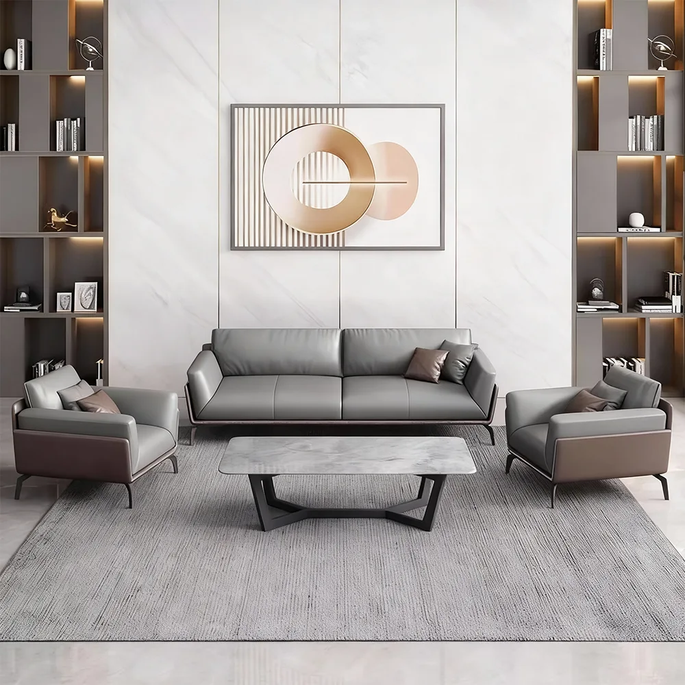 Simple Business Leather Sofa - Maoters - image 2