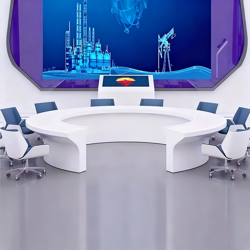 Creative Painted Round Conference Table - White - image 3