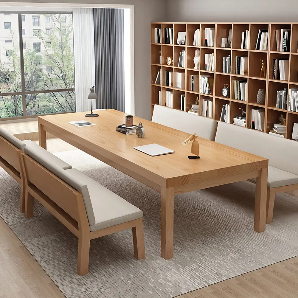 Elegant Solid Wood Minimalist Conference Table - Maoters - image 3