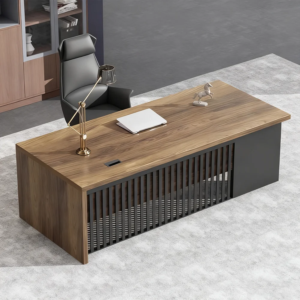 Innovative Industrial-Style Solid Wood Executive Desk - image 10