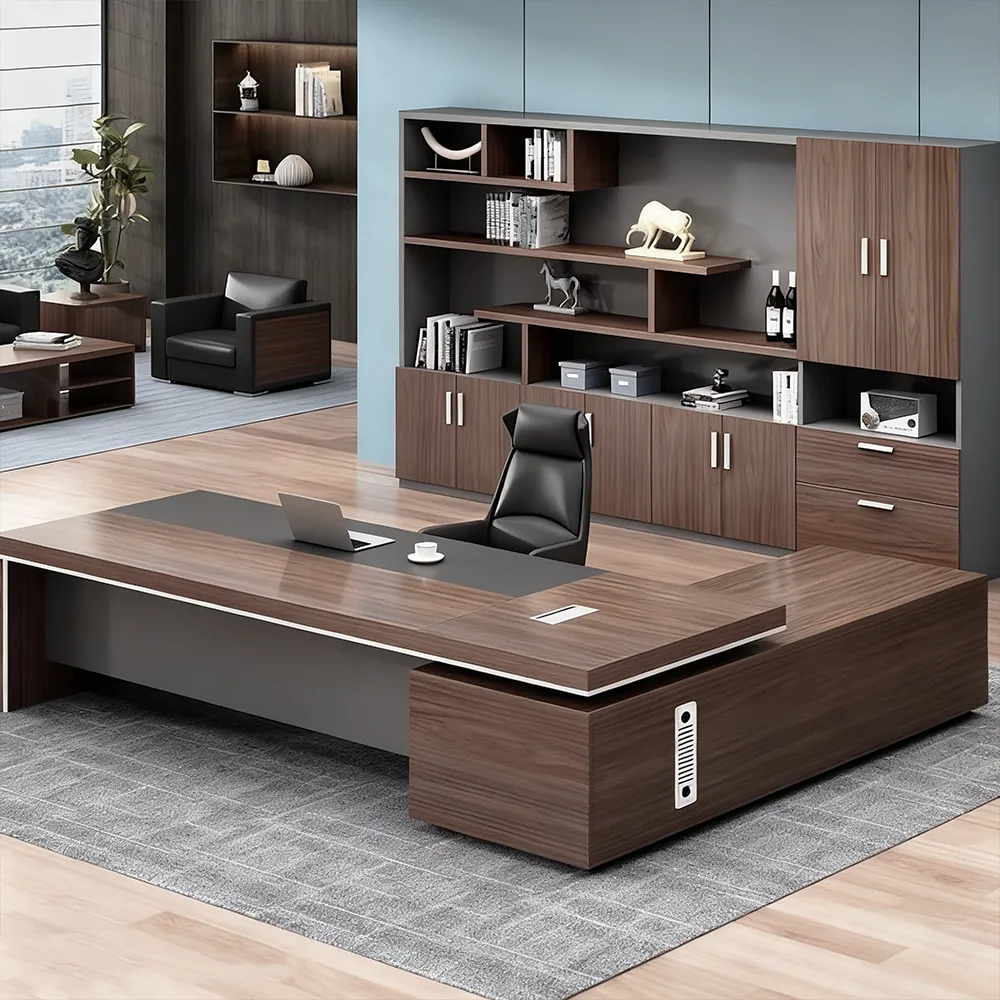 L Shaped Desk with Cabinet Storage - Maoters - image 10