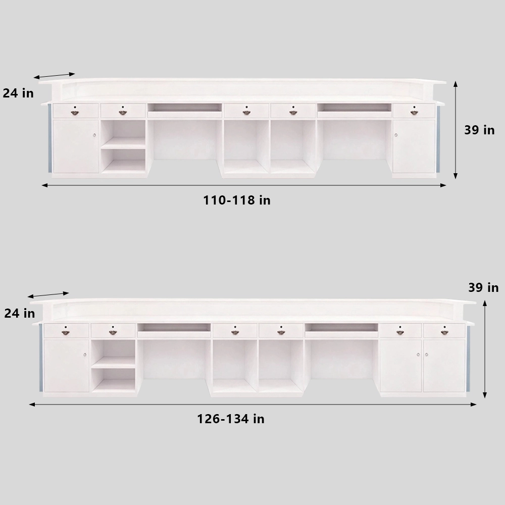Rectangle Engineered Wood Reception Desk - image 16