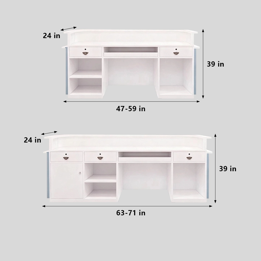 Rectangle Engineered Wood Reception Desk - image 14