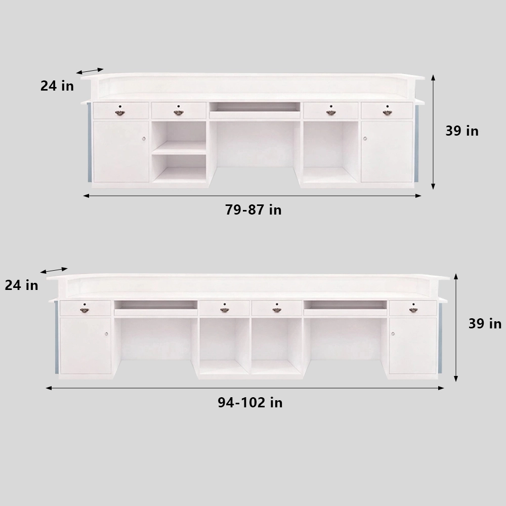 Rectangle Engineered Wood Reception Desk - image 15
