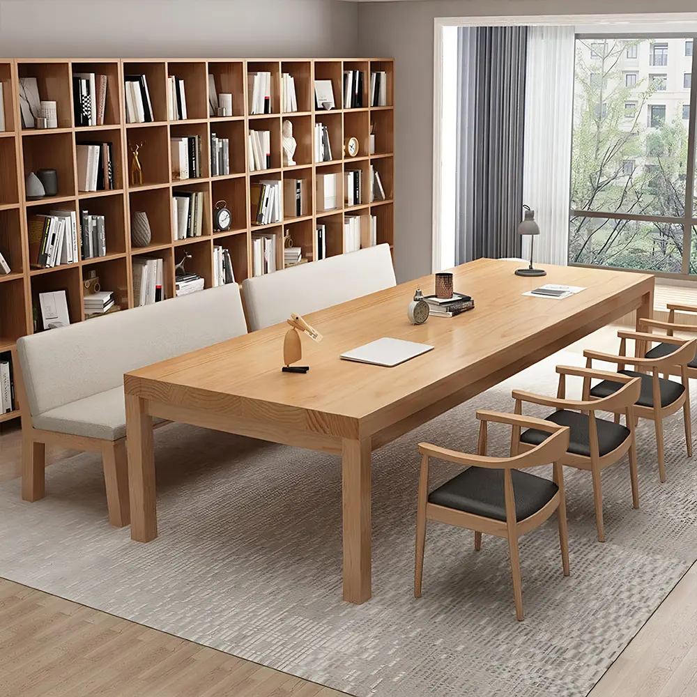 Elegant Solid Wood Minimalist Conference Table - Maoters - image 4
