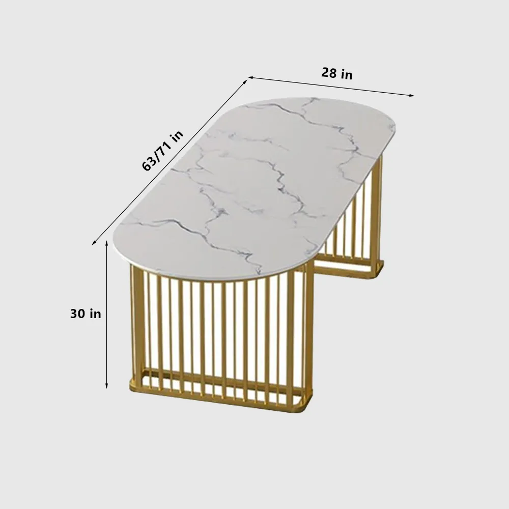 Rock Slab Marble Conference Table Oval Desk - image 6