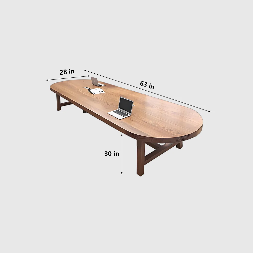Solid Wood Elegant Oval Conference Table - image 7