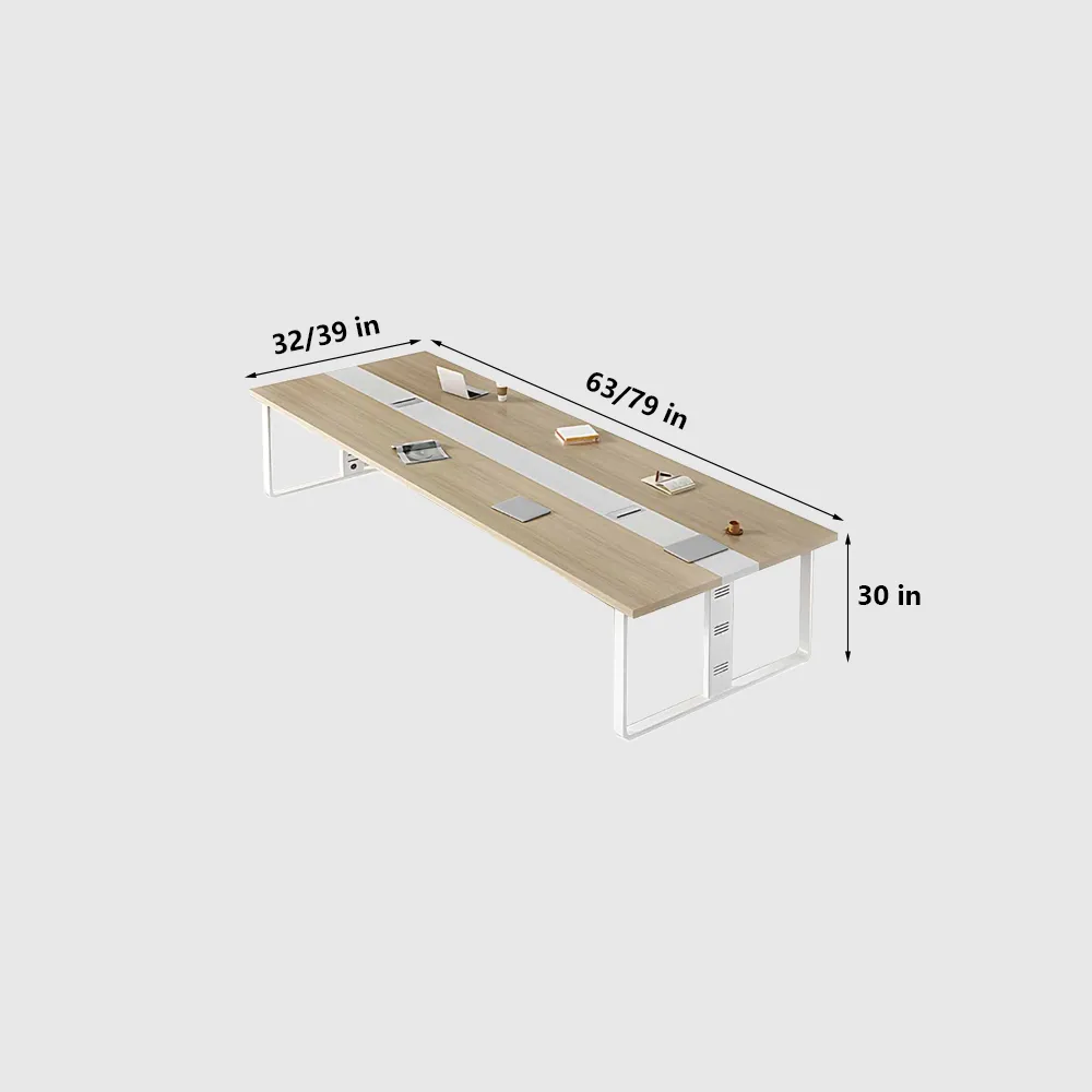 Rectangular Wood Conference Table Desk - image 7