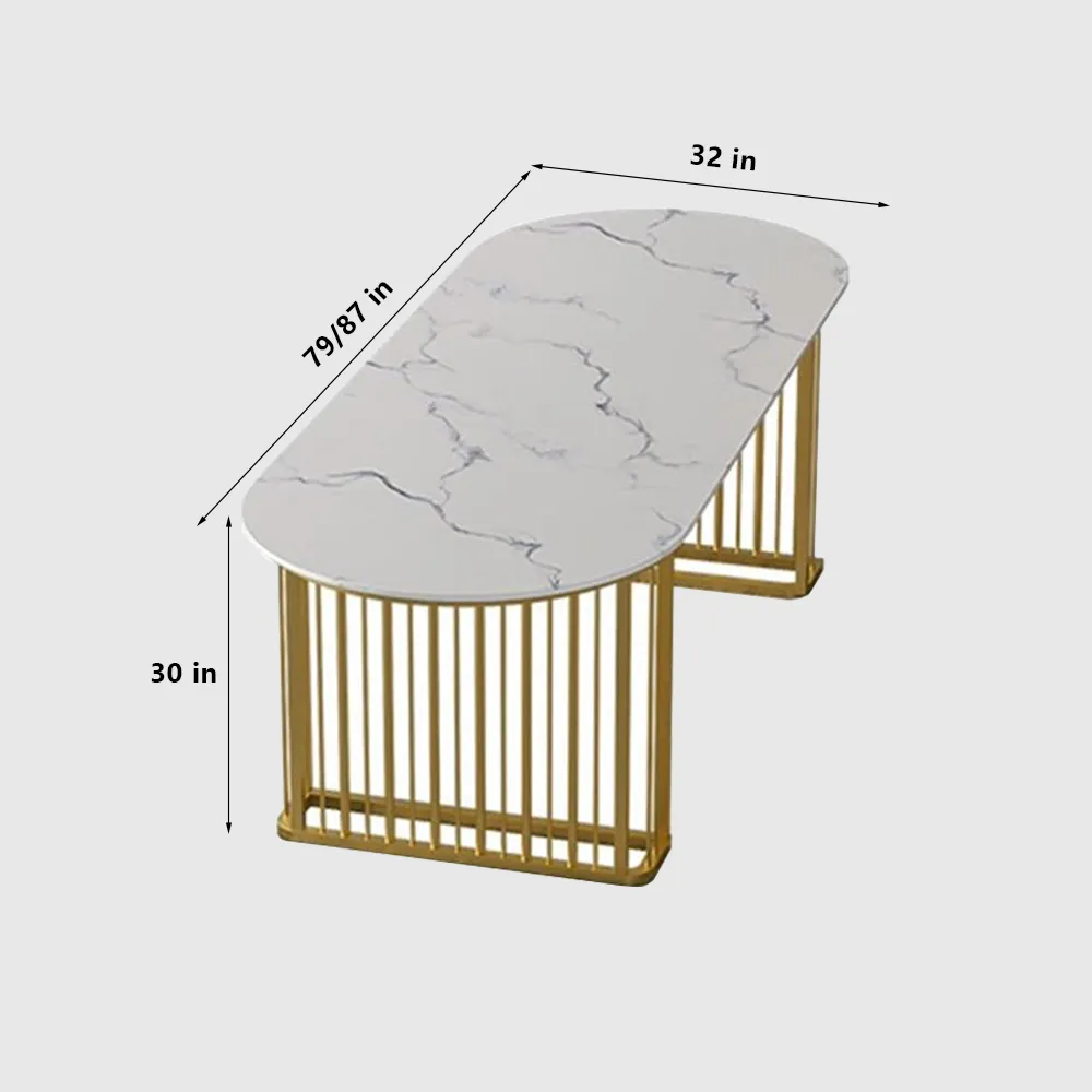 Rock Slab Marble Conference Table Oval Desk - image 7