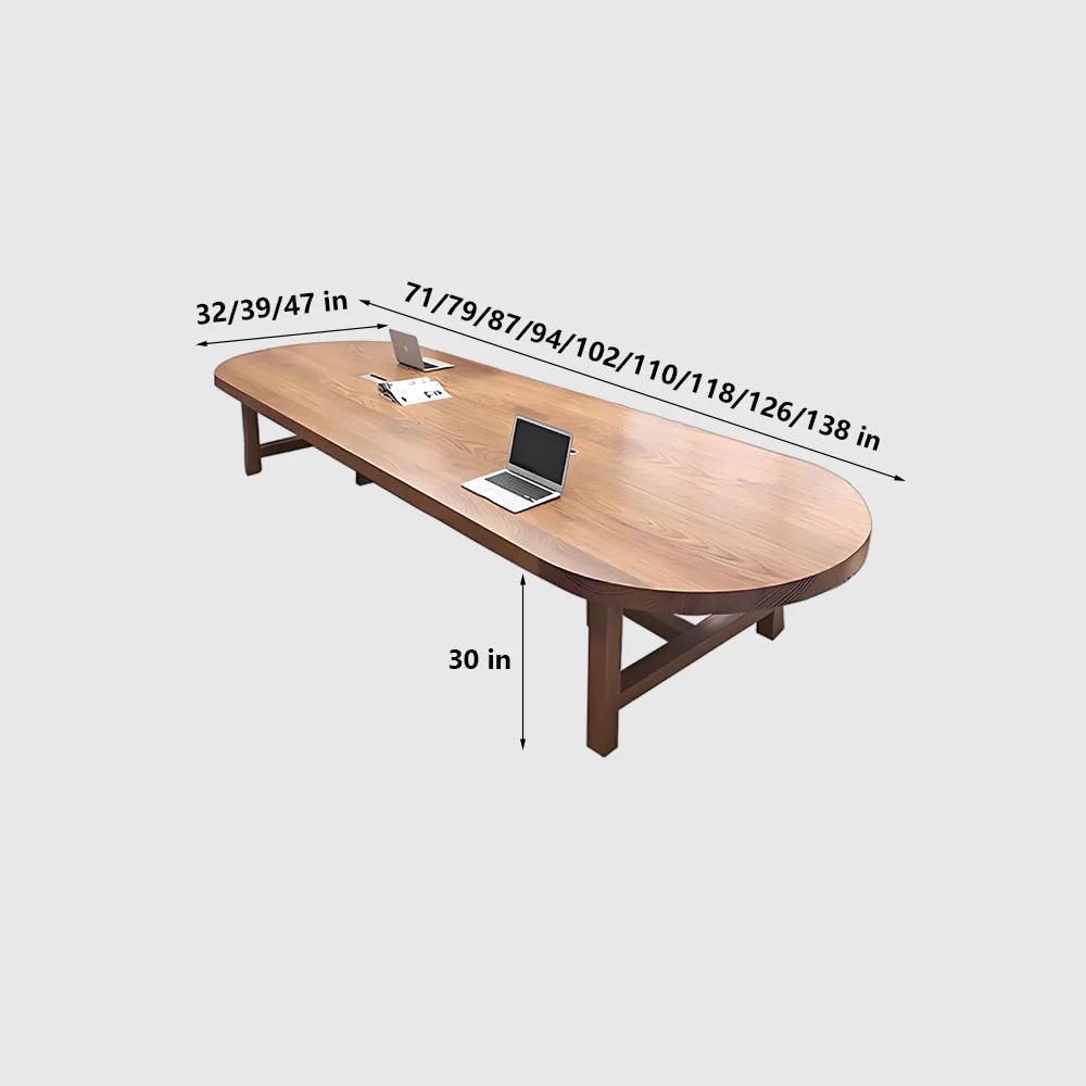 Solid Wood Elegant Oval Conference Table - image 8
