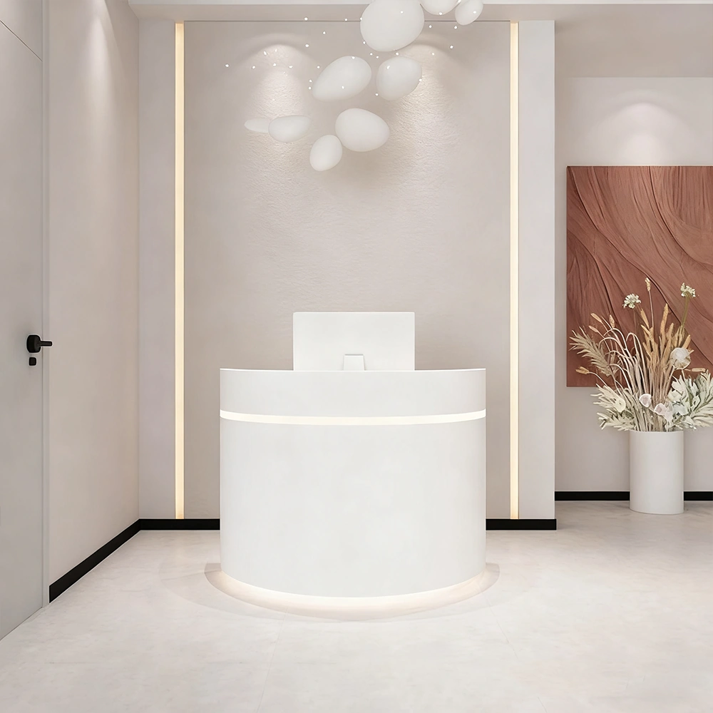 White Reception Counter LED With Lights - image 6