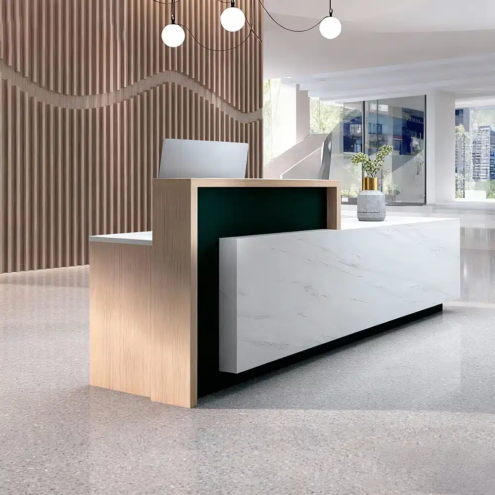 Company Reception Desk Imitation Marble Hall - image 2