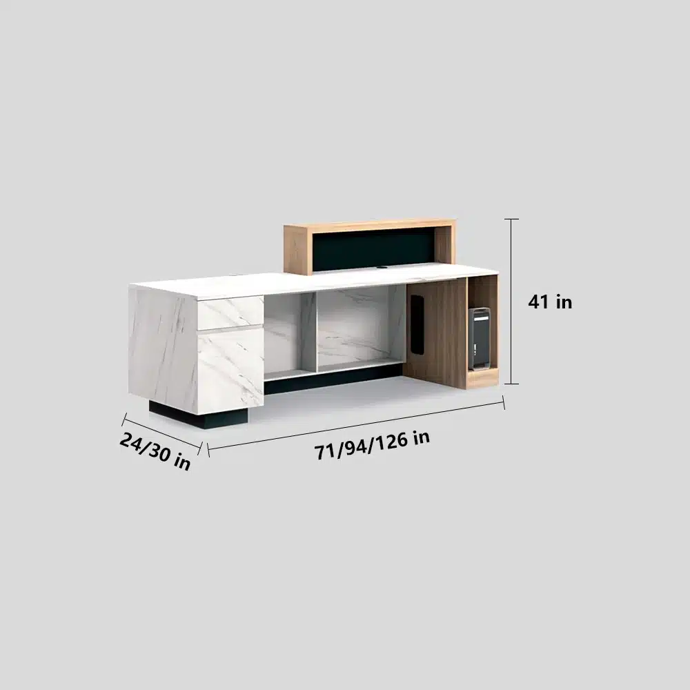 Company Reception Desk Imitation Marble Hall - image 6