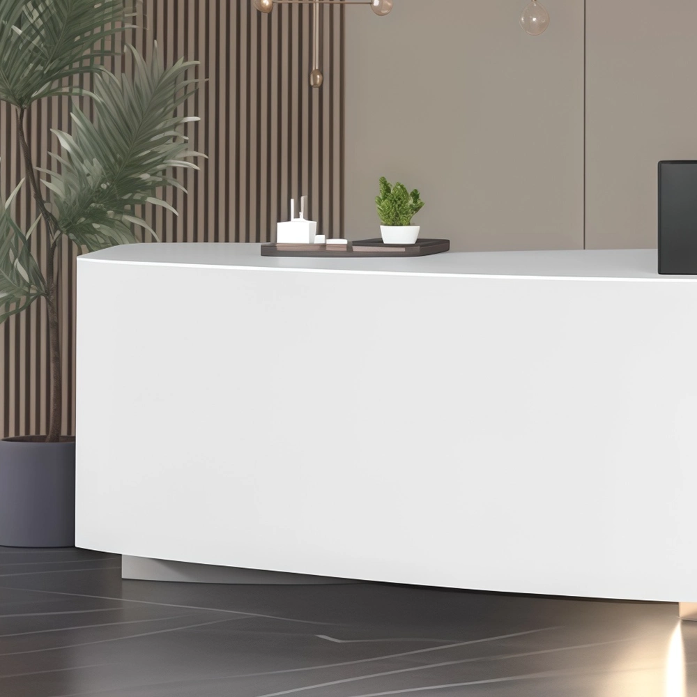 Company Reception Desk Imitation Marble Round Arc Bar - image 14