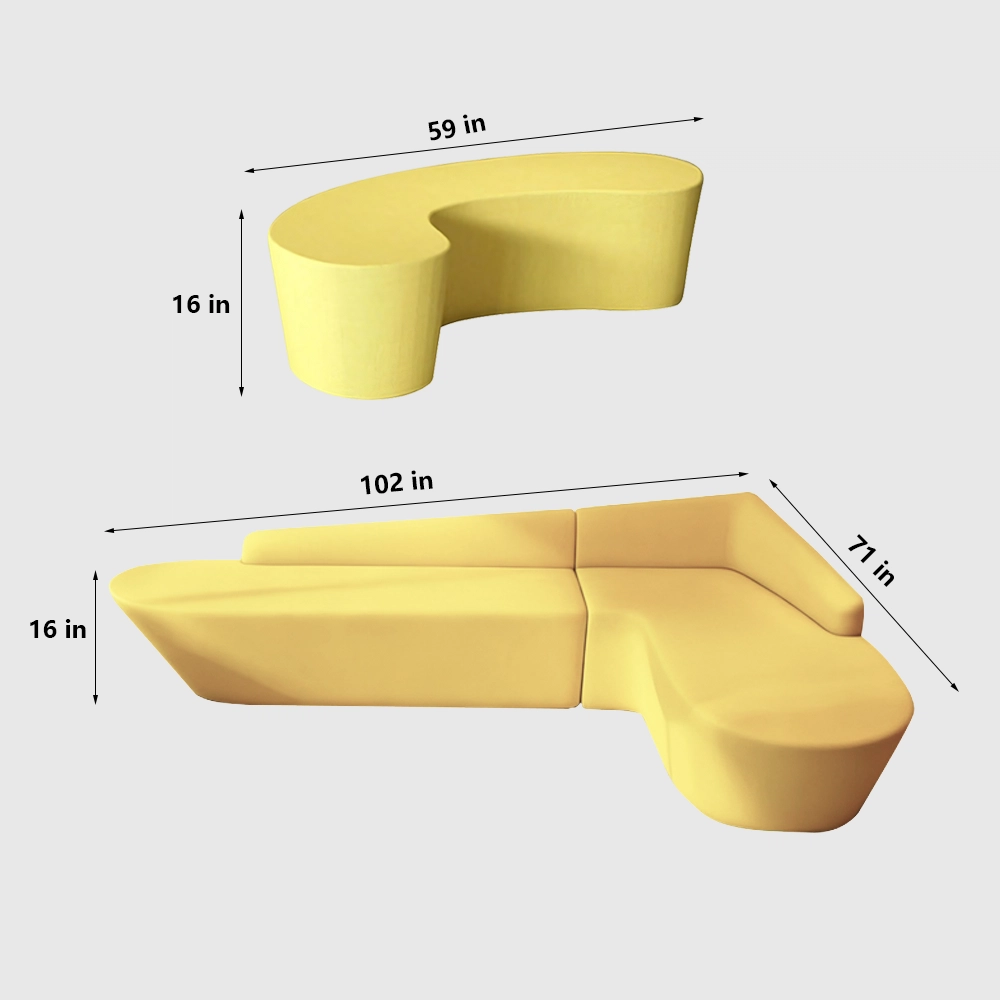 Creative Irregular Shaped Lounge Office Sofa Set - image 15