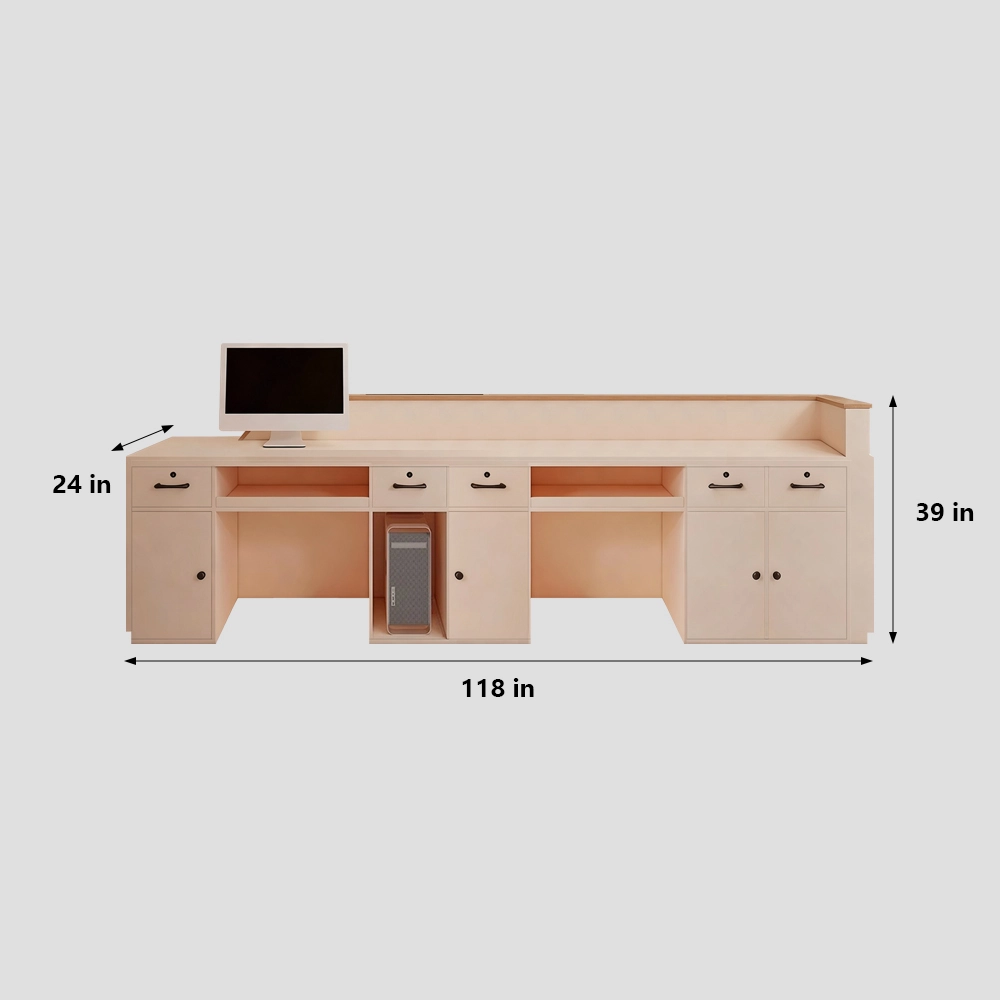 Customizable Corner Reception Desk With Light - image 3