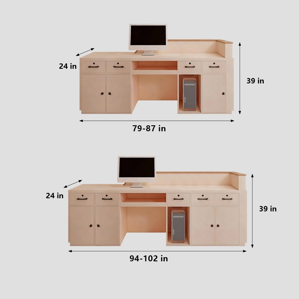 Customizable Corner Reception Desk With Light - image 2
