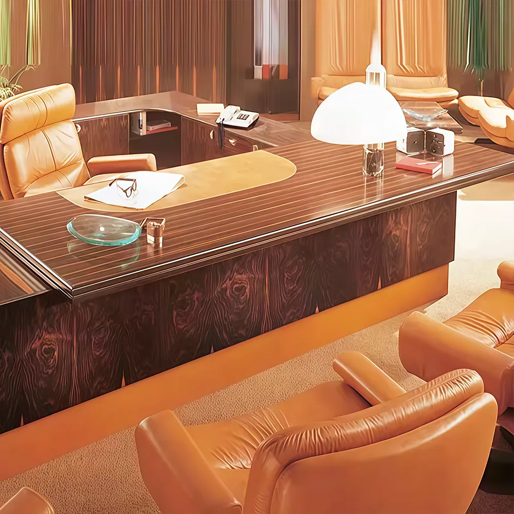 Light Luxury U-shaped Lacquered Executive Desk - image 11