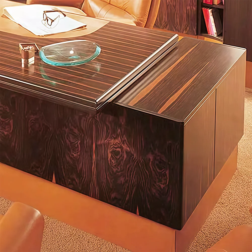 Light Luxury U-shaped Lacquered Executive Desk - image 9