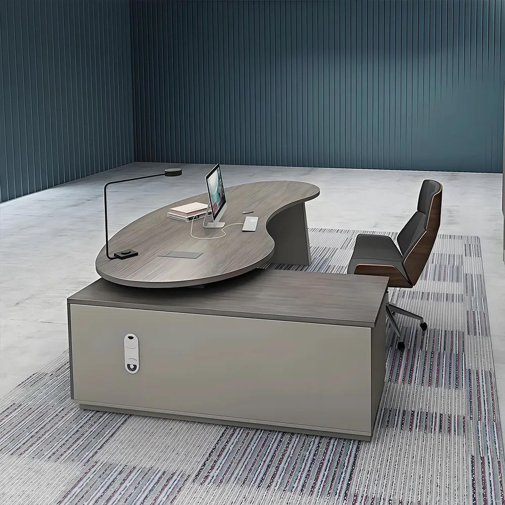 Minimalist Arc-Shaped CEO Desk - Maoters - image 10