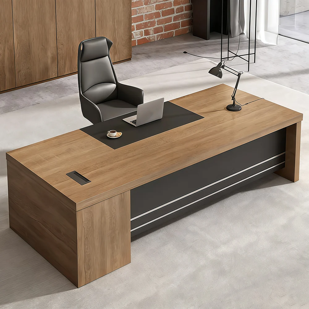 Light luxury minimalist solid wood executive desk - image 10