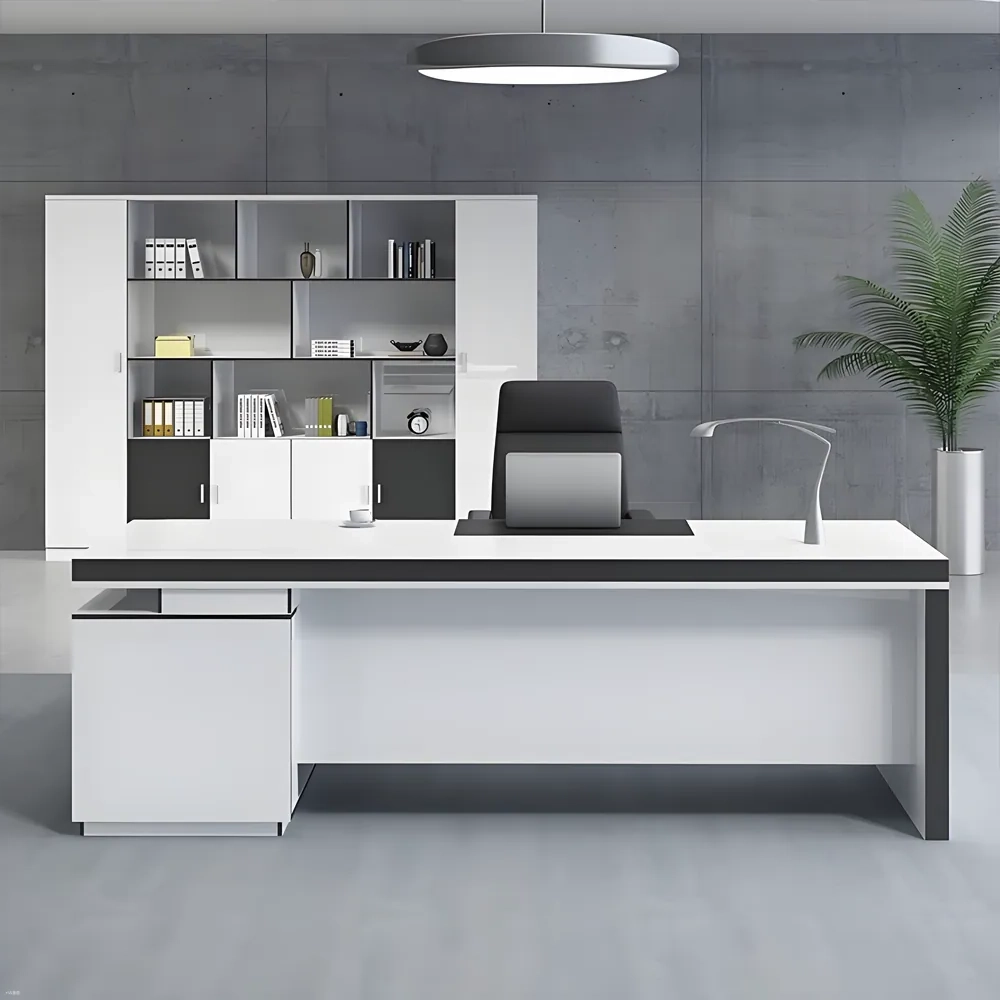 Modern and White Presidential Office Desk - image 11