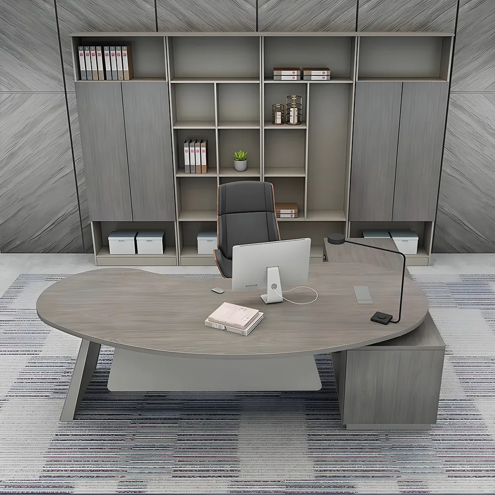 Minimalist Arc-Shaped CEO Desk - Maoters - image 9