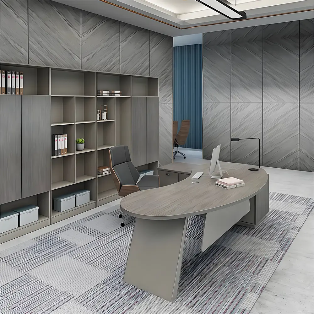 Minimalist Arc-Shaped CEO Desk - Maoters - image 8