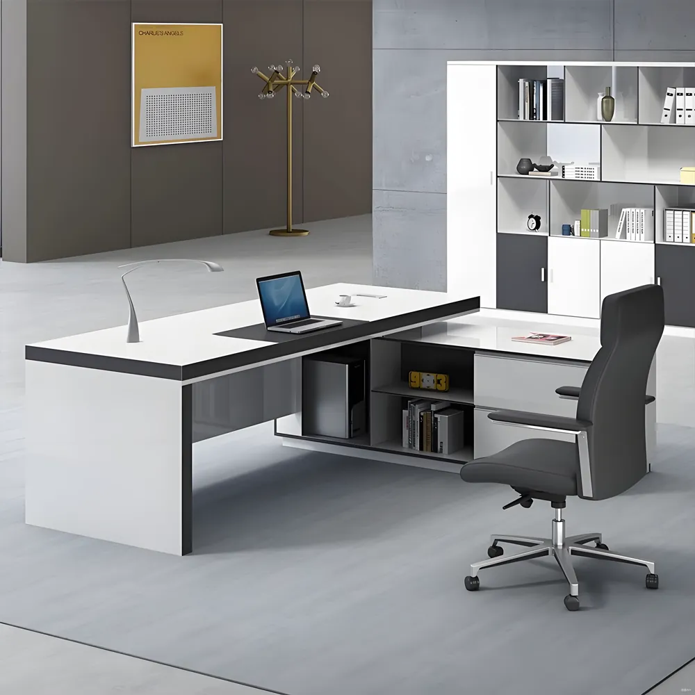 Modern and White Presidential Office Desk - image 12