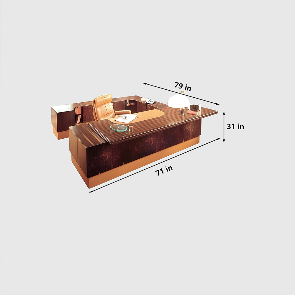 Light Luxury U-shaped Lacquered Executive Desk - image 12