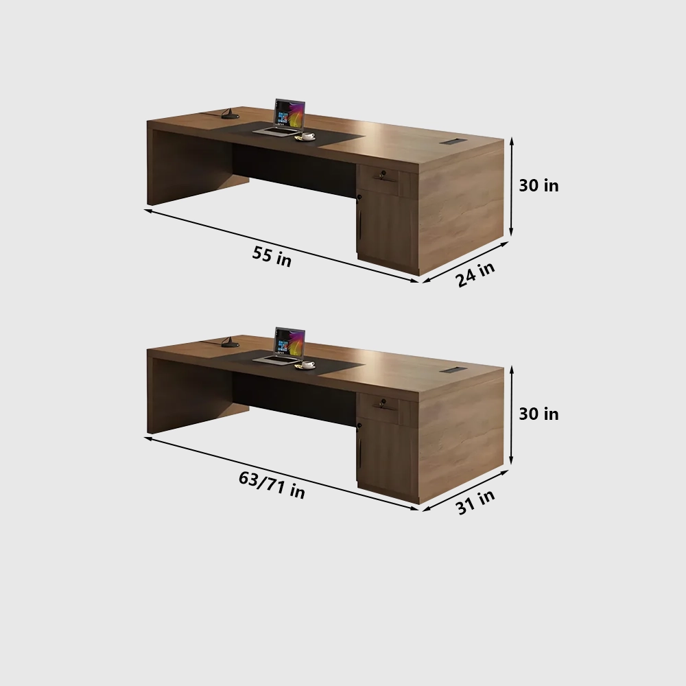 Light luxury minimalist solid wood executive desk - image 17