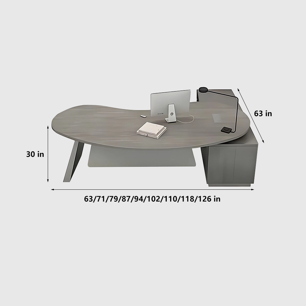 Minimalist Arc-Shaped CEO Desk - Maoters - image 14