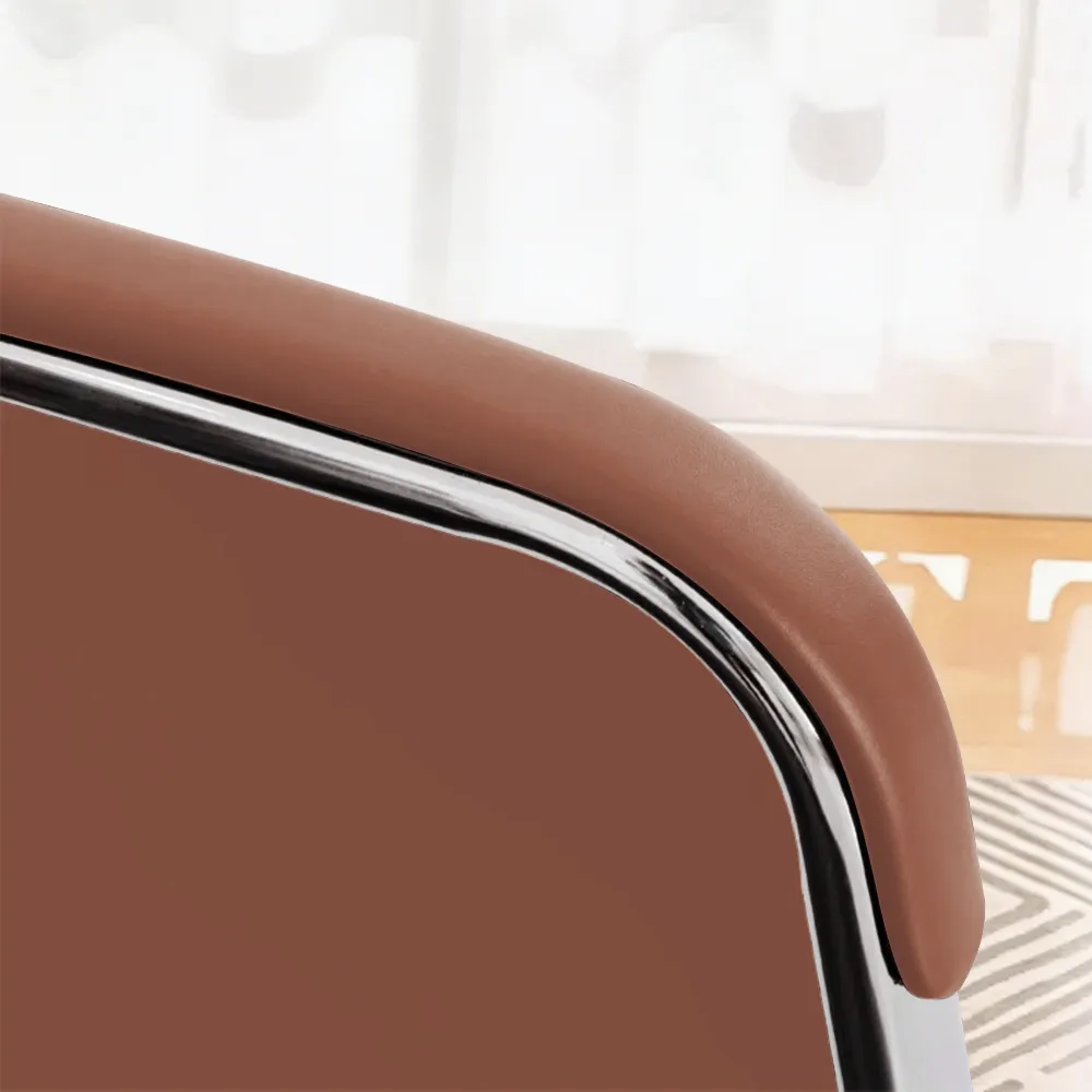 Bowed Leather Office Chair - image 6