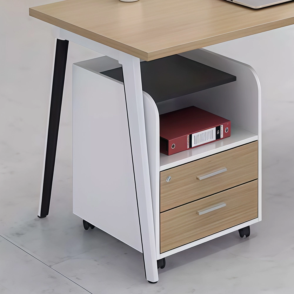 Employee Cubicle Desk with Partition Panels and Office Chair - image 5