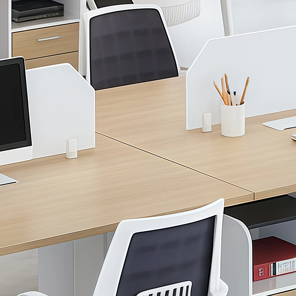 Employee Cubicle Desk with Partition Panels and Office Chair - image 6