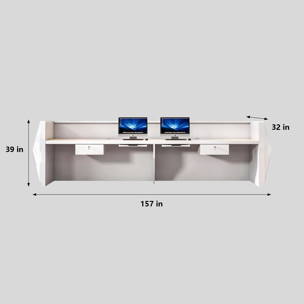 Elegant White Lacquer Front Desk - Modern Reception - image 4