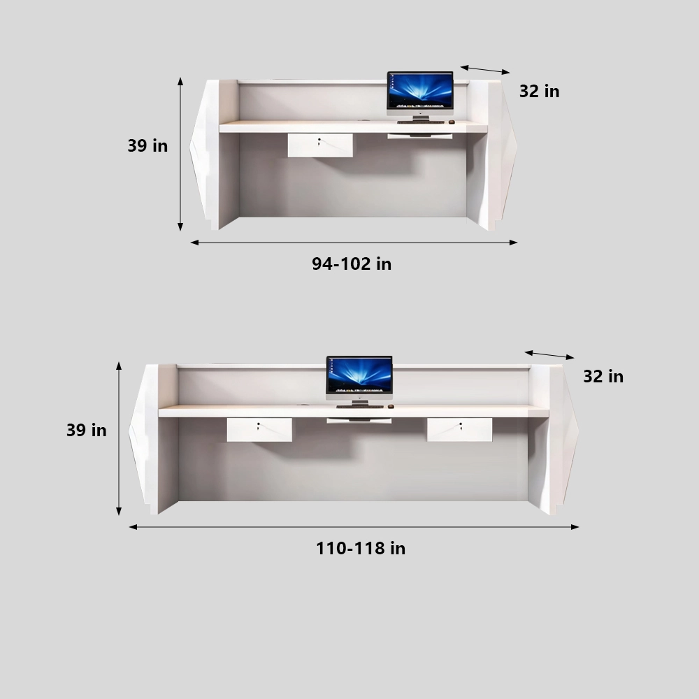 Elegant White Lacquer Front Desk - Modern Reception - image 2