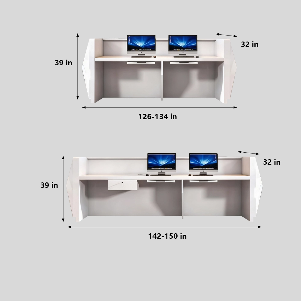 Elegant White Lacquer Front Desk - Modern Reception - image 3