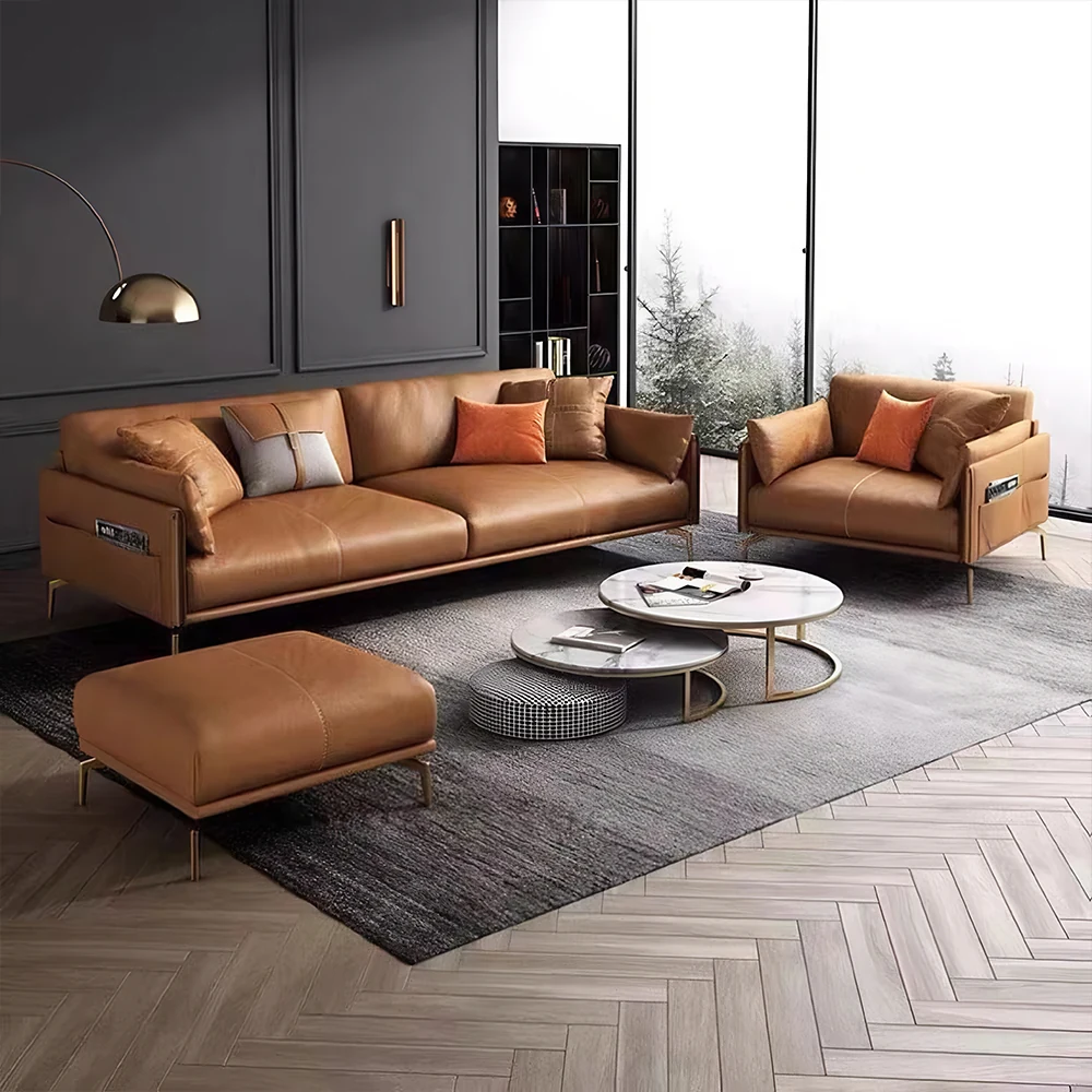 Genuine Leather Italian Style Luxury Sofa - Maoters - image 3