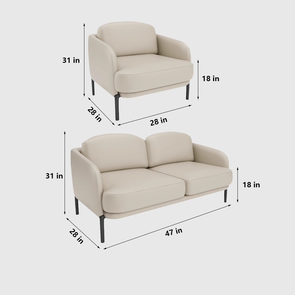 Gray Leisure Coffee Shop Sofa for Two - Maoters - image 8