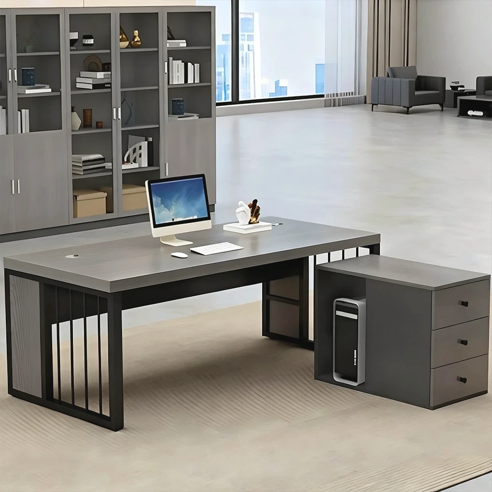 Gray Oak Executive Desk - Modern Office Furniture - image 2