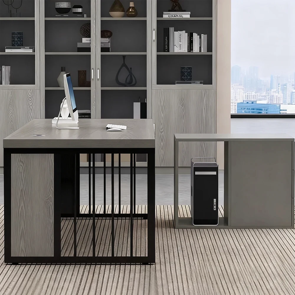Gray Oak Executive Desk - Modern Office Furniture - image 3