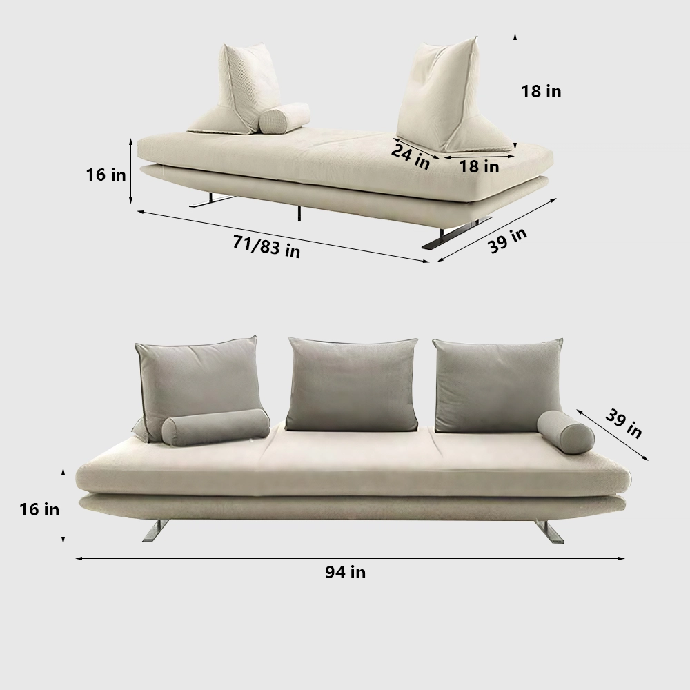 Italian Minimalist Beige Sofa - Maoters - image 15
