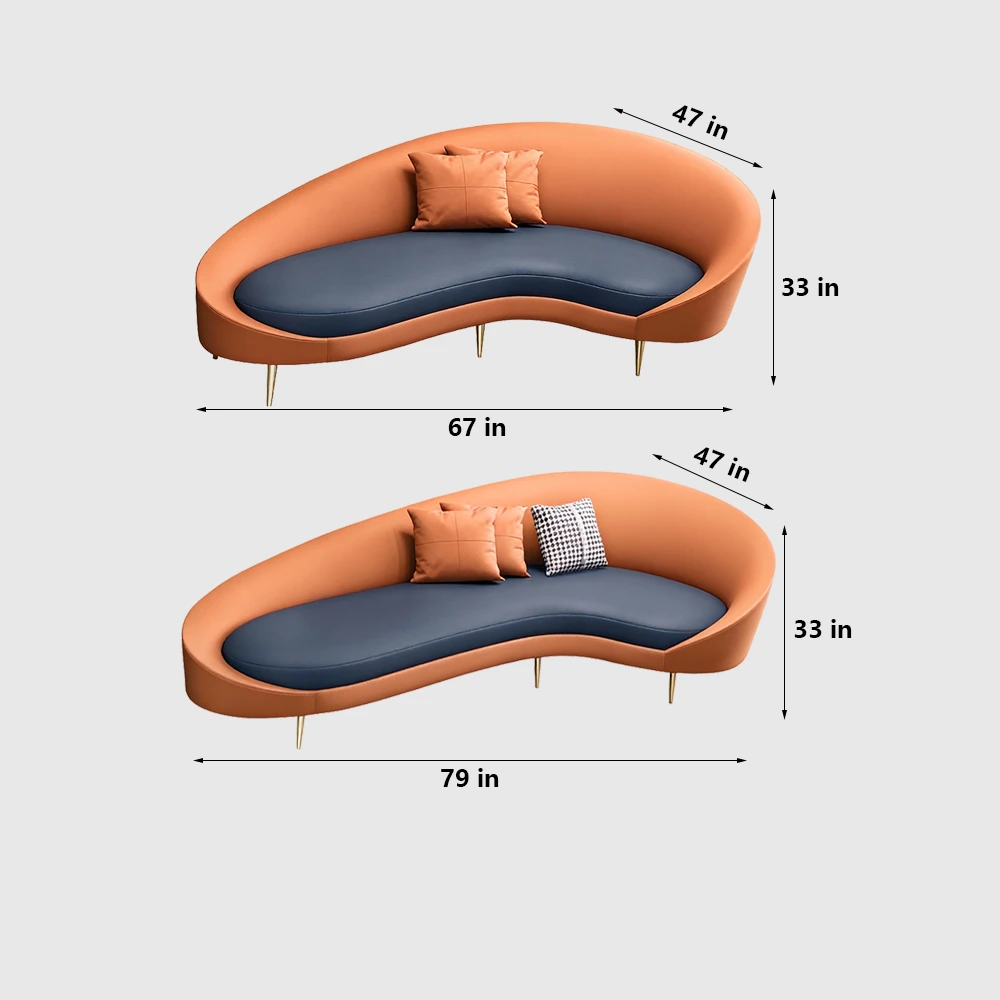 Luxurious Curved Sofa, Orange - Maoters - image 14